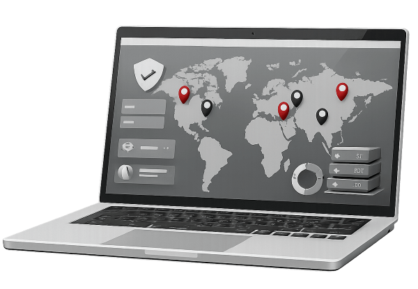 Иллюстрация защищённого подключения LVCHA VPN